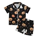 Ayalinggo Toddlers Halloween Pajamas Baby Kids Boy Girl Pumpkin Pajama Set Ghost Pjs Jammies Button Down Lounge Sleepwear