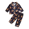 Ayalinggo Toddlers Halloween Pajamas Baby Kids Boy Girl Pumpkin Pajama Set Ghost Pjs Jammies Button Down Lounge Sleepwear