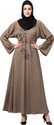 Ayeza Naqab Collection Crepe Solid Abaya With Hijab (Beige, Black)