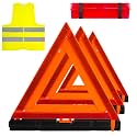 AYKRM 3Pack Car Warning Triangle Heavy Reflective Warning Road Safety Triangle Kit Suitable for car Breakdown and Temporary Parking on the Road.