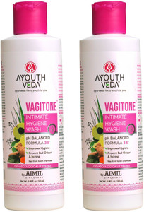 ayouth veda vagitone intimate wash ph balanced 35 improve hygiene prevent itching  odour intimate wash 360 ml pack of 2