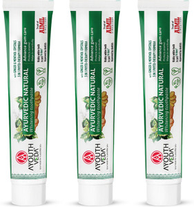 ayouthveda natural toothpaste pack 3 toothpaste toothpaste 300 g pack of 3