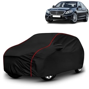 ayshu all-weather resistant car cover compatible with mercedes benz s-class  triple-stitched mirror amp antenna pockets with elastic bottom hem amp buckle strap  dustproof uv protection