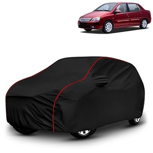 ayshu all-weather resistant car cover compatible with tata indigo xl 2007-2011  triple-stitched mirror amp antenna pockets with elastic bottom hem amp buckle strap  dustproof uv protection