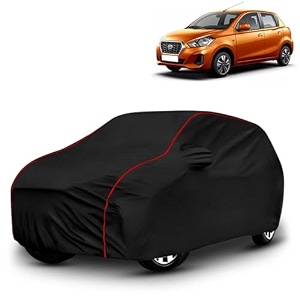 ayshu all-weather resistant car cover compatible with datsun go  triple-stitched mirror amp antenna pockets with elastic bottom hem amp buckle strap  dustproof uv protection