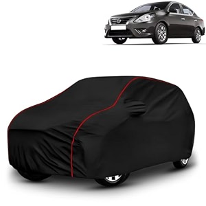 ayshu all-weather resistant car cover compatible with nissan sunny  triple-stitched mirror amp antenna pockets with elastic bottom hem amp buckle strap  dustproof uv protection