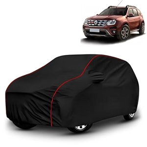 ayshu all-weather resistant car cover compatible with renault duster  triple-stitched mirror amp antenna pockets with elastic bottom hem amp buckle strap  dustproof uv protection