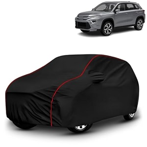 ayshu all-weather resistant car cover compatible with toyota urban cruiser hyryder  triple-stitched mirror amp antenna pockets with elastic bottom hem amp buckle strap  dustproof uv protection