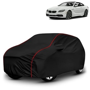ayshu all-weather resistant car cover compatible with bmw 640d  triple-stitched mirror amp antenna pockets with elastic bottom hem amp buckle strap  dustproof uv protection
