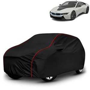 ayshu all-weather resistant car cover compatible with bmw i8  triple-stitched mirror amp antenna pockets with elastic bottom hem amp buckle strap  dustproof uv protection