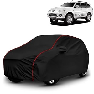 ayshu all-weather resistant car cover compatible with mitsubishi pajero sport  triple-stitched mirror amp antenna pockets with elastic bottom hem amp buckle strap  dustproof uv protection