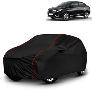ayshu all-weather resistant car cover compatible with honda amaze  triple-stitched mirror amp antenna pockets with elastic bottom hem amp buckle strap  dustproof uv protection