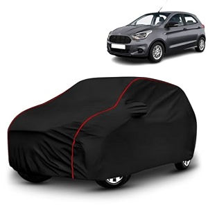 ayshu all-weather resistant car cover compatible with ford figo  triple-stitched mirror amp antenna pockets with elastic bottom hem amp buckle strap  dustproof uv protection