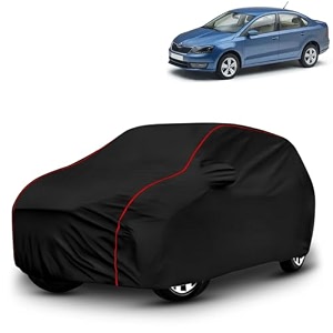 ayshu all-weather resistant car cover compatible with skoda rapid  triple-stitched mirror amp antenna pockets with elastic bottom hem amp buckle strap  dustproof uv protection