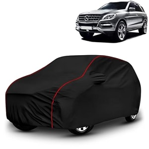 ayshu all-weather resistant car cover compatible with mercedes benz m class ml 350 cdi  triple-stitched mirror amp antenna pockets with elastic bottom hem amp buckle strap  dustproof uv protection