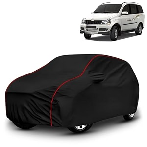 ayshu all-weather resistant car cover compatible with mahindra xylo  triple-stitched mirror amp antenna pockets with elastic bottom hem amp buckle strap  dustproof uv protection