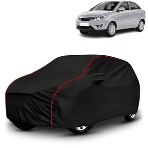ayshu all-weather resistant car cover compatible with tata zest  triple-stitched mirror amp antenna pockets with elastic bottom hem amp buckle strap  dustproof uv protection
