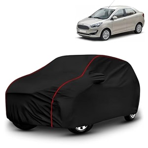 ayshu all-weather resistant car cover compatible with ford aspire  triple-stitched mirror amp antenna pockets with elastic bottom hem amp buckle strap  dustproof uv protection