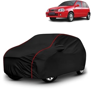 ayshu all-weather resistant car cover compatible with maruti suzuki zen  triple-stitched mirror amp antenna pockets with elastic bottom hem amp buckle strap  dustproof uv protection