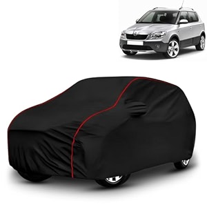 ayshu all-weather resistant car cover compatible with skoda fabia scout  triple-stitched mirror amp antenna pockets with elastic bottom hem amp buckle strap  dustproof uv protection