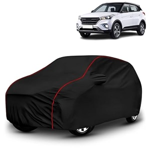 ayshu all-weather resistant car cover compatible with hyundai creta  triple-stitched mirror amp antenna pockets with elastic bottom hem amp buckle strap  dustproof uv protection