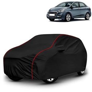 ayshu all-weather resistant car cover compatible with hyundai xcent  triple-stitched mirror amp antenna pockets with elastic bottom hem amp buckle strap  dustproof uv protection