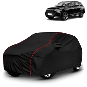 ayshu all-weather resistant car cover compatible with audi q7  triple-stitched mirror amp antenna pockets with elastic bottom hem amp buckle strap  dustproof uv protection