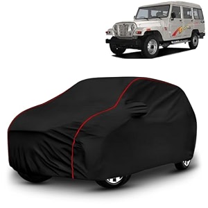 ayshu all-weather resistant car cover compatible with mahindra marshal  triple-stitched mirror amp antenna pockets with elastic bottom hem amp buckle strap  dustproof uv protection