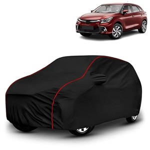 ayshu all-weather resistant car cover compatible with toyota glanza  triple-stitched mirror amp antenna pockets with elastic bottom hem amp buckle strap  dustproof uv protection