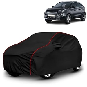 ayshu all-weather resistant car cover compatible with tata nexon  triple-stitched mirror amp antenna pockets with elastic bottom hem amp buckle strap  dustproof uv protection