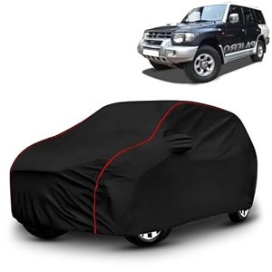 ayshu all-weather resistant car cover compatible with mitsubishi pajero 2002-2012  triple-stitched mirror amp antenna pockets with elastic bottom hem amp buckle strap  dustproof uv protection
