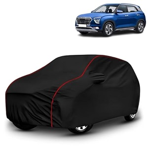 ayshu all-weather resistant car cover compatible with hyundai creta sx ivt  triple-stitched mirror amp antenna pockets with elastic bottom hem amp buckle strap  dustproof uv protection