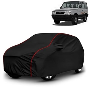 ayshu all-weather resistant car cover compatible with tata sumo victa  triple-stitched mirror amp antenna pockets with elastic bottom hem amp buckle strap  dustproof uv protection