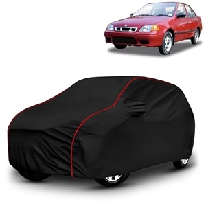 ayshu all-weather resistant car cover compatible with maruti suzuki esteem  triple-stitched mirror amp antenna pockets with elastic bottom hem amp buckle strap  dustproof uv protection