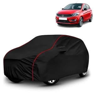 ayshu all-weather resistant car cover compatible with tata tiago  triple-stitched mirror amp antenna pockets with elastic bottom hem amp buckle strap  dustproof uv protection