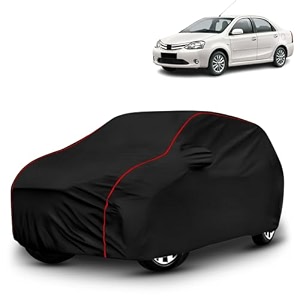 ayshu all-weather resistant car cover compatible with toyota etios  triple-stitched mirror amp antenna pockets with elastic bottom hem amp buckle strap  dustproof uv protection