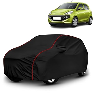 ayshu all-weather resistant car cover compatible with hyundai santro  triple-stitched mirror amp antenna pockets with elastic bottom hem amp buckle strap  dustproof uv protection
