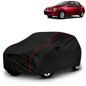ayshu all-weather resistant car cover compatible with mahindra renault logan edge  triple-stitched mirror amp antenna pockets with elastic bottom hem amp buckle strap  dustproof uv protection