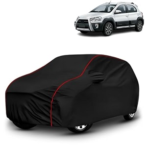 ayshu all-weather resistant car cover compatible with toyota etios cross  triple-stitched mirror amp antenna pockets with elastic bottom hem amp buckle strap  dustproof uv protection
