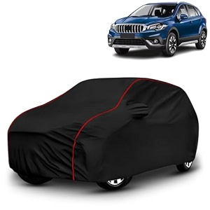 ayshu all-weather resistant car cover compatible with maruti suzuki s-cross  triple-stitched mirror amp antenna pockets with elastic bottom hem amp buckle strap  dustproof uv protection