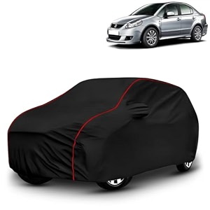 ayshu all-weather resistant car cover compatible with maruti sx4  triple-stitched mirror amp antenna pockets with elastic bottom hem amp buckle strap  dustproof uv protection