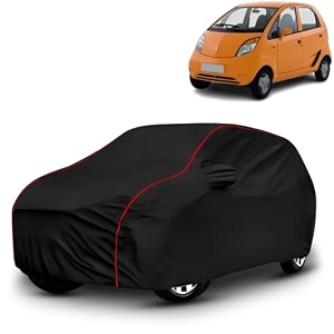 ayshu all-weather resistant car cover compatible with tata nano  triple-stitched mirror amp antenna pockets with elastic bottom hem amp buckle strap  dustproof uv protection