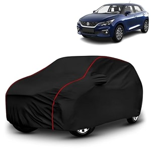 ayshu all-weather resistant car cover compatible with maruti suzuki baleno  triple-stitched mirror amp antenna pockets with elastic bottom hem amp buckle strap  dustproof uv protection