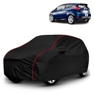 ayshu all-weather resistant car cover compatible with ford fiesta sport  triple-stitched mirror amp antenna pockets with elastic bottom hem amp buckle strap  dustproof uv protection