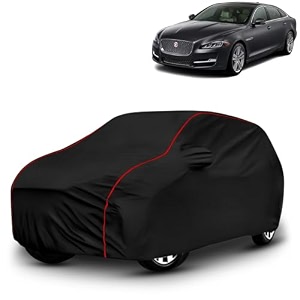 ayshu all-weather resistant car cover compatible with jaguar xj l  triple-stitched mirror amp antenna pockets with elastic bottom hem amp buckle strap  dustproof uv protection