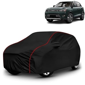 ayshu all-weather resistant car cover compatible with mahindra xuv 300  triple-stitched mirror amp antenna pockets with elastic bottom hem amp buckle strap  dustproof uv protection