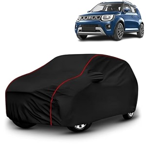ayshu all-weather resistant car cover compatible with maruti suzuki ignis  triple-stitched mirror amp antenna pockets with elastic bottom hem amp buckle strap  dustproof uv protection