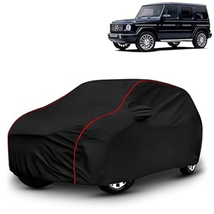 ayshu all-weather resistant car cover compatible with mercedes benz g-class  triple-stitched mirror amp antenna pockets with elastic bottom hem amp buckle strap  dustproof uv protection