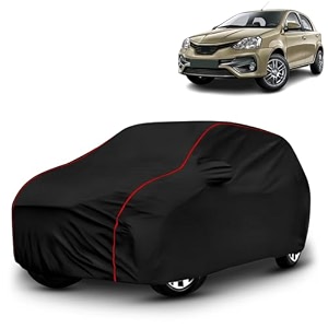 ayshu all-weather resistant car cover compatible with toyota etios liva  triple-stitched mirror amp antenna pockets with elastic bottom hem amp buckle strap  dustproof uv protection