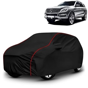 ayshu all-weather resistant car cover compatible with mercedes benz m class ml 250 cdi  triple-stitched mirror amp antenna pockets with elastic bottom hem amp buckle strap  dustproof uv protection